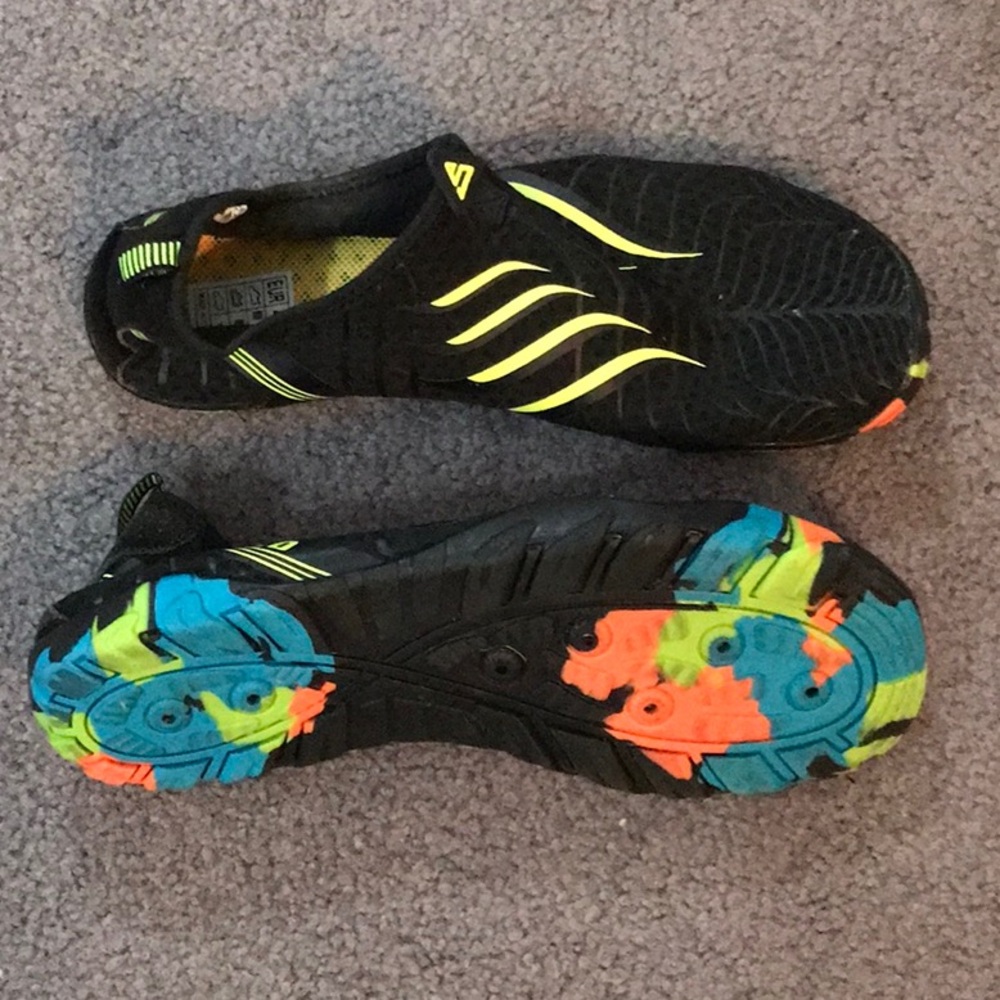 Black and Neon Athletic Shoes